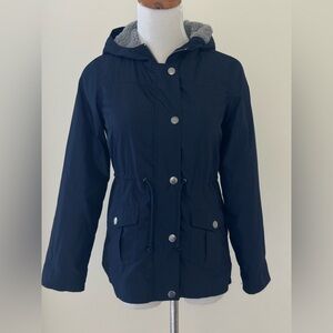 Copper Key Dark Blue Utility Jacket girls fleece lined hooded pockets L